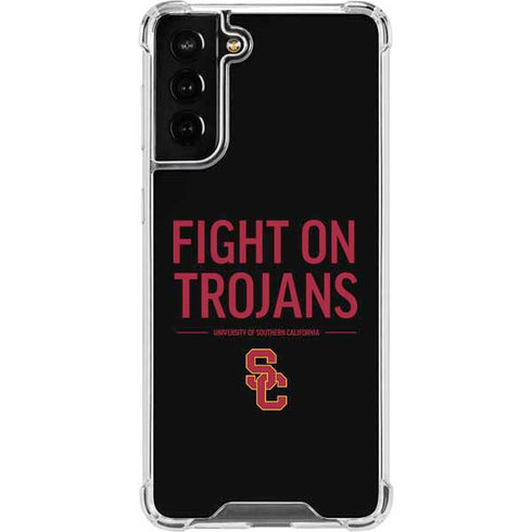 University of Southern California Fight On Trojans Galaxy S21 FE Clear Case